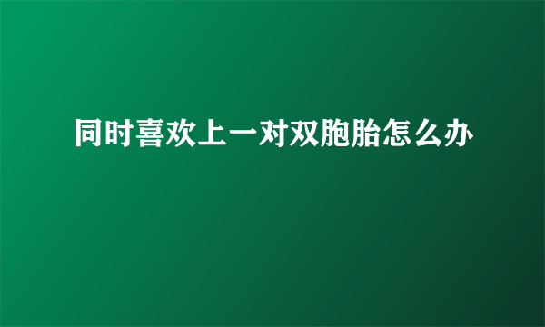 同时喜欢上一对双胞胎怎么办