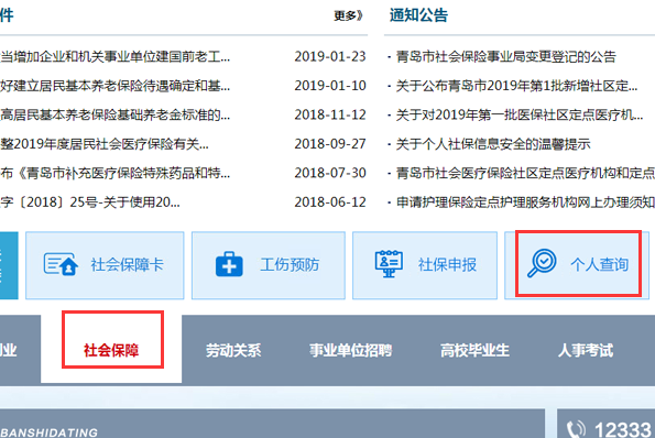 怎么在青岛市劳动与社会保障网中查一个人的养老保险