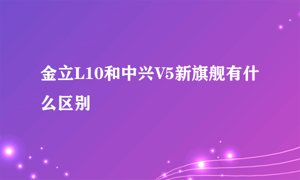 金立L10和中兴V5新旗舰有什么区别