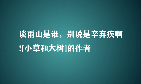 谈雨山是谁，别说是辛弃疾啊![小草和大树]的作者