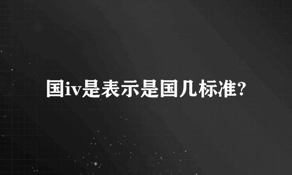 国iv是表示是国几标准?