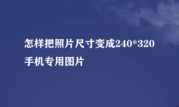 怎样把照片尺寸变成240*320手机专用图片