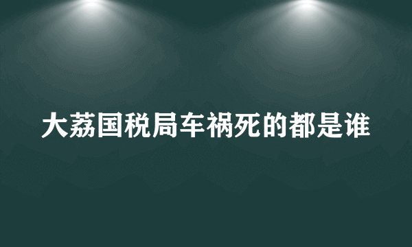 大荔国税局车祸死的都是谁