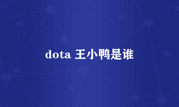 dota 王小鸭是谁