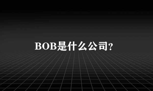 BOB是什么公司？