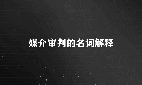 媒介审判的名词解释