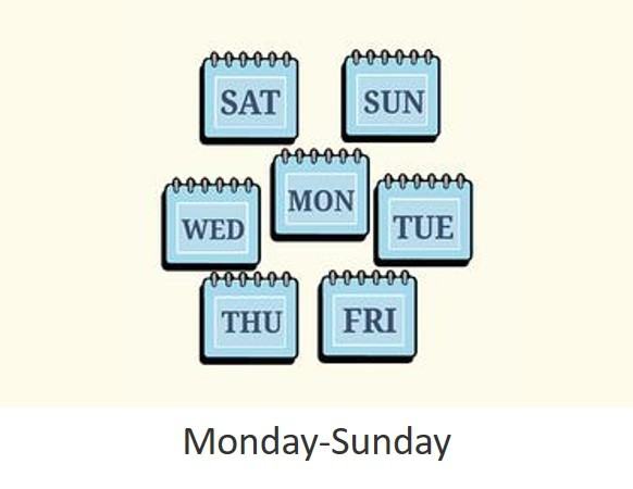 礼拜一至礼拜天的英文缩写