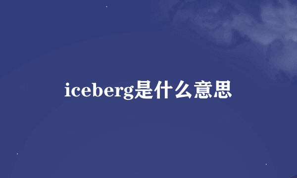 iceberg是什么意思