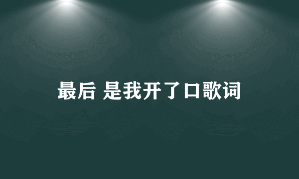 最后 是我开了口歌词