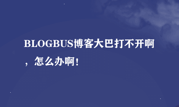 BLOGBUS博客大巴打不开啊，怎么办啊！