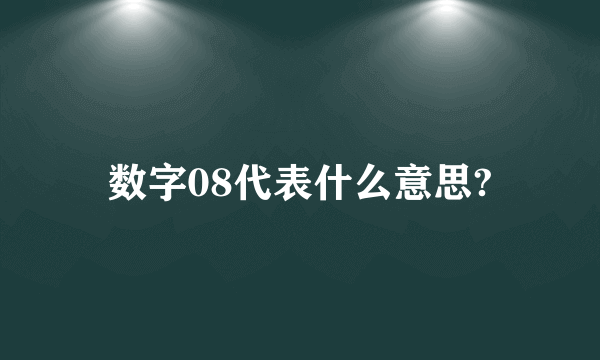 数字08代表什么意思?