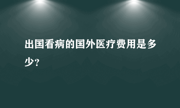 出国看病的国外医疗费用是多少？