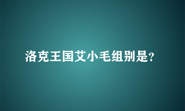 洛克王国艾小毛组别是？