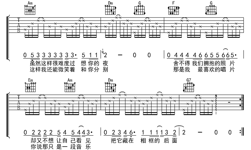 虎口脱险吉他谱