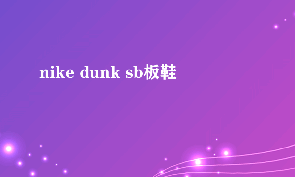 nike dunk sb板鞋