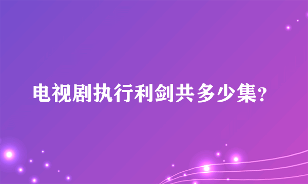 电视剧执行利剑共多少集？