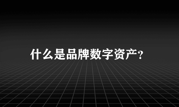 什么是品牌数字资产？