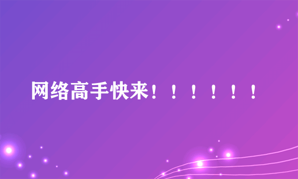 网络高手快来！！！！！！