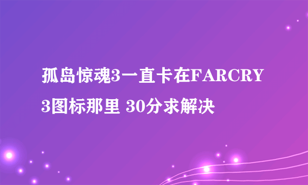 孤岛惊魂3一直卡在FARCRY3图标那里 30分求解决