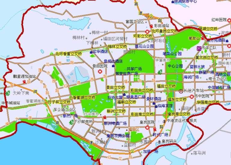 福田区街道划分地图