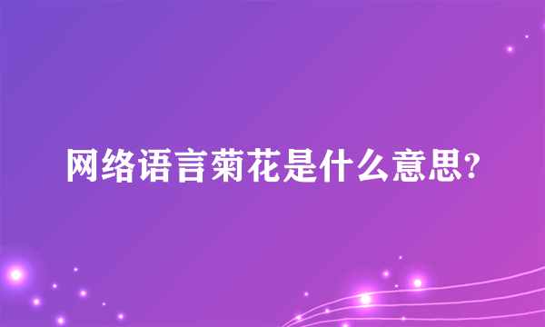 网络语言菊花是什么意思?