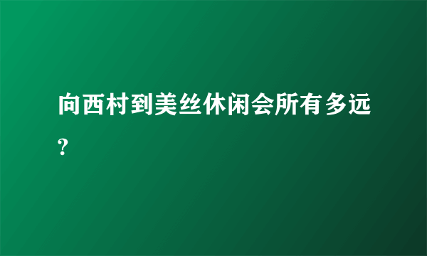 向西村到美丝休闲会所有多远?