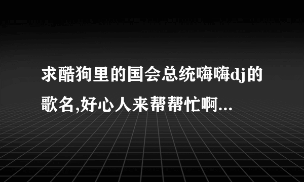 求酷狗里的国会总统嗨嗨dj的歌名,好心人来帮帮忙啊！！真没分了...