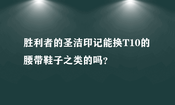 胜利者的圣洁印记能换T10的腰带鞋子之类的吗？