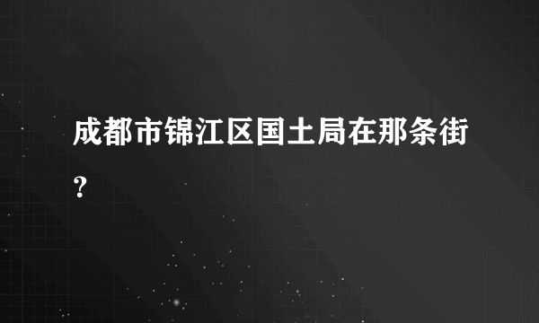 成都市锦江区国土局在那条街？