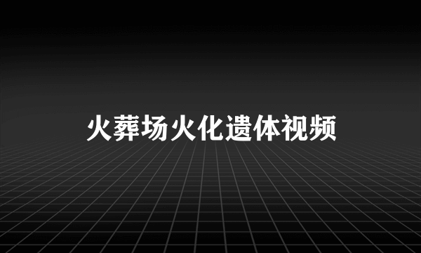 火葬场火化遗体视频