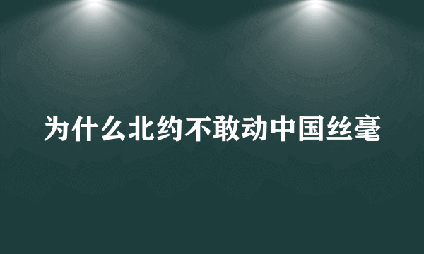 为什么北约不敢动中国丝毫