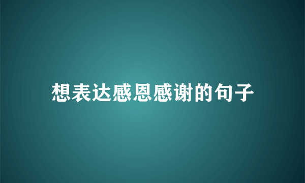 想表达感恩感谢的句子