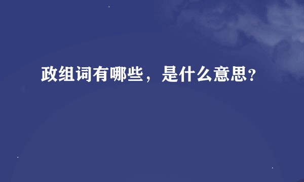 政组词有哪些，是什么意思？