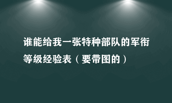 谁能给我一张特种部队的军衔等级经验表（要带图的）