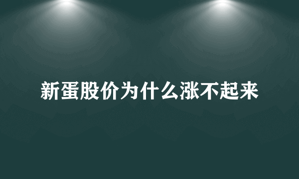 新蛋股价为什么涨不起来