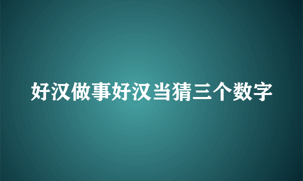 好汉做事好汉当猜三个数字