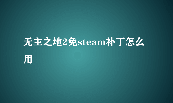 无主之地2免steam补丁怎么用