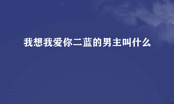 我想我爱你二蓝的男主叫什么