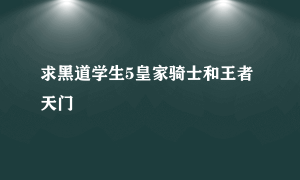 求黑道学生5皇家骑士和王者天门