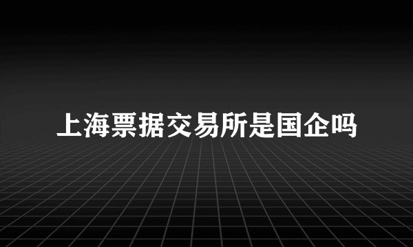 上海票据交易所是国企吗