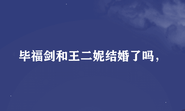 毕福剑和王二妮结婚了吗，