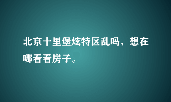 北京十里堡炫特区乱吗，想在哪看看房子。