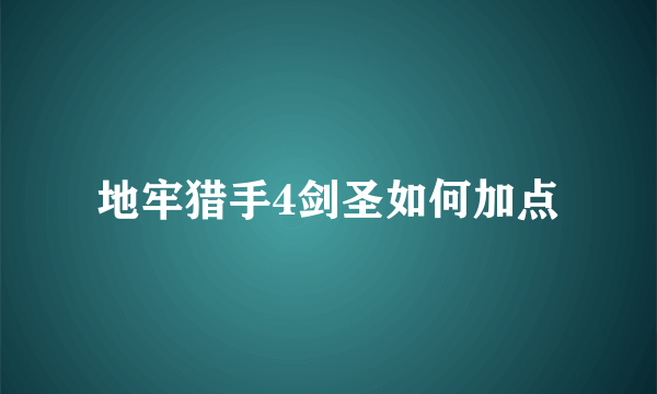 地牢猎手4剑圣如何加点