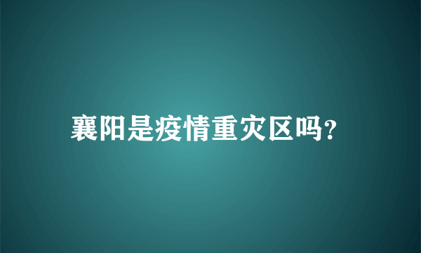 襄阳是疫情重灾区吗？