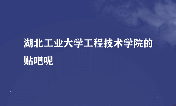 湖北工业大学工程技术学院的贴吧呢