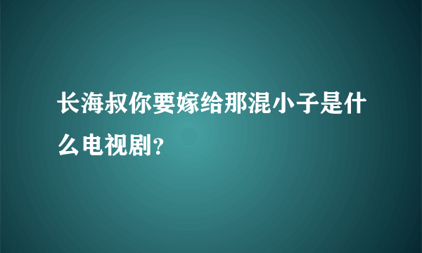 长海叔你要嫁给那混小子是什么电视剧？