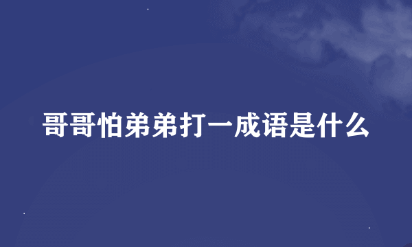 哥哥怕弟弟打一成语是什么