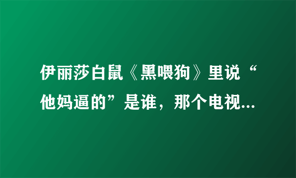 伊丽莎白鼠《黑喂狗》里说“他妈逼的”是谁，那个电视剧是什么