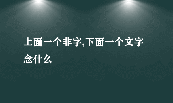 上面一个非字,下面一个文字念什么