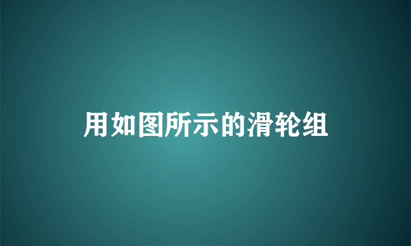 用如图所示的滑轮组